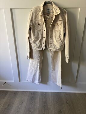 Calvin Klein Jeans Cream Denim Jacket & Jeans Duo
